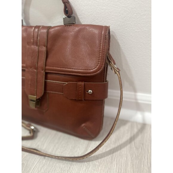 Kooba Satchel Crossbody Bag Womens Brown‎ Leather Top Handle Adjustable Strap - Picture 3 of 13